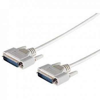 Cable D-SUB 25 polos 1:1, conector/conector, longitud 1.8 m - 2.0 m, adaptador de datos y video