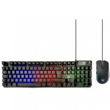Set de Teclado y Ratón Gaming Ewent PL3200 USB QWERTY Italiano Negro