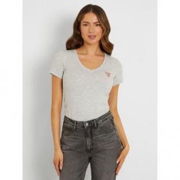 Camiseta Elástica Con Triángulo Logo Pequeño Guess para mujer en gris
