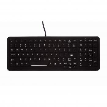 Teclado Higiénico Activo AK C7000 USB Retroiluminado QWERTZ Alemán Negro