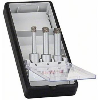 Bosch 2 608 587 145  - Juego de 3 brocas de diamante para perforación en seco Easy Dry Best for Ceramic Robust Line - 6,0; 8,0; 10,0 mm