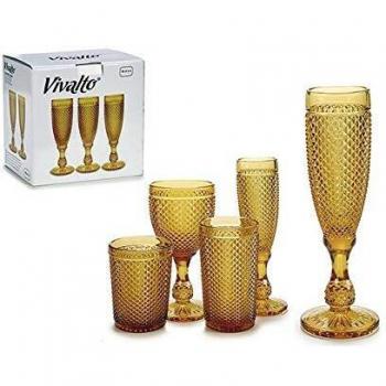 Set de 6 elegantes copas de cristal para cava de 18 cl