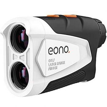 Amazon Brand - Eono Telemetro Caza 600 M, Telemetro Golf con Compensación de Pendiente, Bloqueo de Bandera, Distancia Horizontal, Velocidad, Precisión de ±0,5 m, Aumento de 6X Telemetro