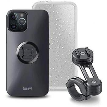 Kit Completo SP Connect Moto para iPhone 12 Pro Max - Montaje en Manillar, Color Negro