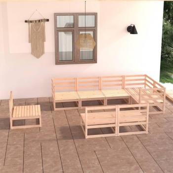 Sofá de jardín Set 8 piezas de madera maciza de pino