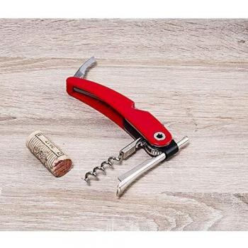 Vacu Vin 8714793688513 Sacacorchos Camarero, Acero Inoxidable, Rojo, 13x2x3.5 cm