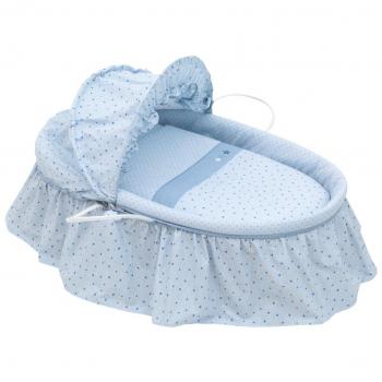 Cambrass Stela - Capazo palma con capucha, 47 x 84 cm, color celeste