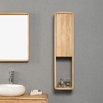 Columna Suspendida de Baño WANDA COLLECTION Milo de Madera Maciza de Teca Marrón