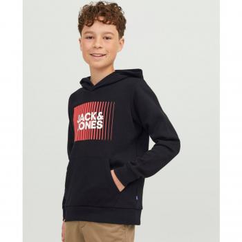 Jack & Jones Kids Corp Logo Hoodie - Black and Red