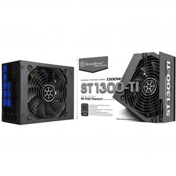 Silverstone SST-ST1300-TI - Serie Strider Titanium, 1300W 80 Plus Titanium ATX PC Fuente de alimentación, Baja sonoridad 135mm, 100% Modular