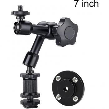 Brazo mágico articulado de fricción de 11/7 pulgadas con soporte de pared y rosca estándar 1/4 para Webcam y accesorios de cámara DSLR