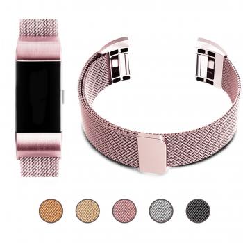 EUI Magnético Correa Compatible Fitbit Charge 2, Correa de Repuesto de Metal Milanesa de Acero Inoxidable con Cierre Magnético para Fitbit Charge 2