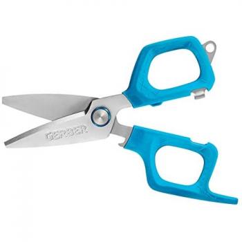 Gerber Tijeras Neat Freak Azul - Tijeras con diseño ergonómico, cuchillas de acero inoxidable, mango antideslizante, ideales para cortar línea trenzada y otros materiales en actividades al aire libre