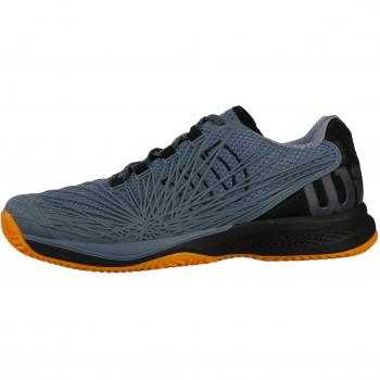 Wilson Kaos 2.0, Zapatillas de Tenis para Hombre, Gris Flint Stone/Black/Mandarin, 47 1/3 EU