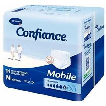 Slips Absorbentes Confiance Mobile 6G - Talla M - 14 Unidades (Fugas Urinarias Medias)