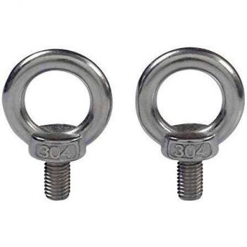 M10X18 Pernos de Ojo de Tornillo 304 Acero Inoxidable Rosca Macho Anillo de Elevación Ojo de Perno Tornillos de anilla de tornillo Maquinaria Hombro 2 UNIDS