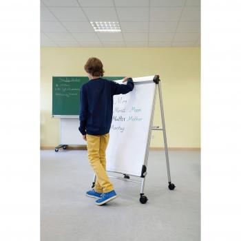 Flipchart MAULpro plata con soporte de cuatro patas y magnéticos de silicona