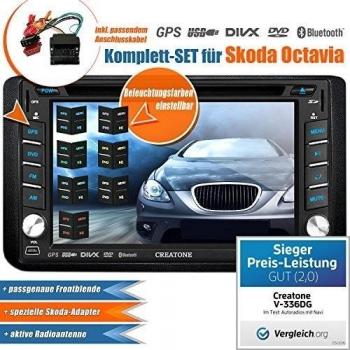 2DIN Auto Radio Creatone V de 336dg para Skoda Octavia 2 