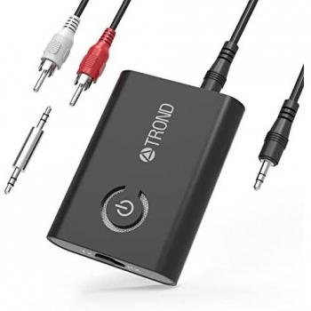 TROND Bluetooth Transmitter Receiver, 5.0 Bluetooth Adapter with 3.5mm Portable Jack, 2-in-1 Audio Adapter, Bluetooth Car Adapter for PC/TV/Speaker/Headphones/Home