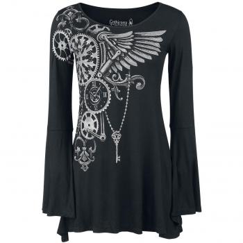 Gothicana by EMP Bat Country Mujer Camiseta Manga Larga Negro L 95% viscosa, 5% elastán Regular