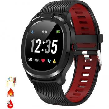 Pulsera inteligente T01 con medición de temperatura corporal, tensión y O2 en sangre