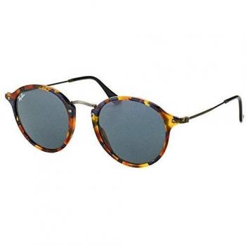 Ray-Ban RB2447 1158R5 Spotted Blue Havana RB2447 Round Sunglasses Lens Category 3 Lens Mirrored Size 49mm