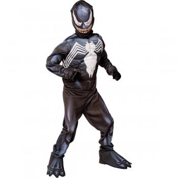 Disfraz Infantil Venom Deluxe Marvel Rubies - Disfraz de superhéroe, incluye traje completo con detalles en relieve, máscara integrada, material de alta calidad y diseño fiel al personaje