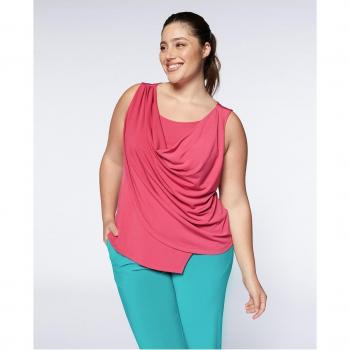 Top de mujer drapeado sin mangas
