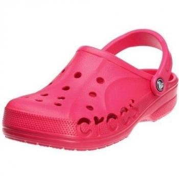 crocs Baya - Zuecos de material sintético unisex, color rojo