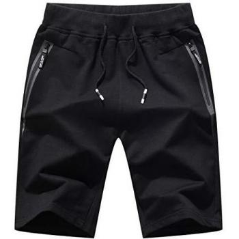 Tanszoer Pantalones Cortos Hombre Deporte Shorts Deportivos Hombre Pantalones Verano Hombre Mallas Cortas Running Algodon Bermuda Deportivas Short Gym Negro M