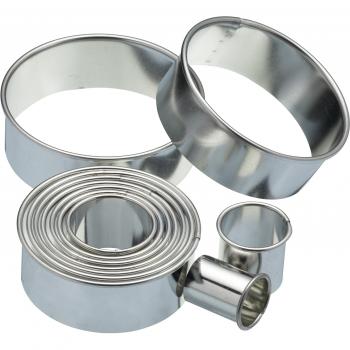 Juego de Cortadores de Galletas Redondos KitchenCraft, 11 Piezas de Metal con Caja de Almacenamiento