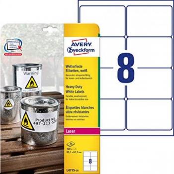 Etiquetas para Impresora Avery L4515 Blanco 99,1 x 67,7 mm - 20 Hojas (5 Unidades)