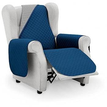 Funda Cubre Sofá Acolchado Reversible Bicolor Vipalia - Protector Antimanchas para Sofás, Modelo Rombos, Ideal para Invierno y Verano, Disponible en Colores Marino y Gris
