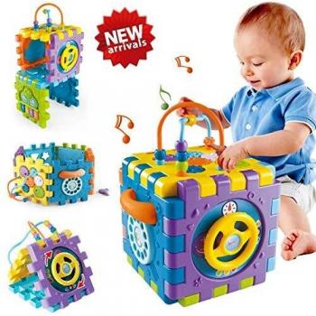 ACTRINIC Attrinic Juguete Cubo de Actividades para Bebé 6 en 1 para Que los niños jueguen en Forma de Laberinto con música, para niños y niñas a Partir de 18 meses2