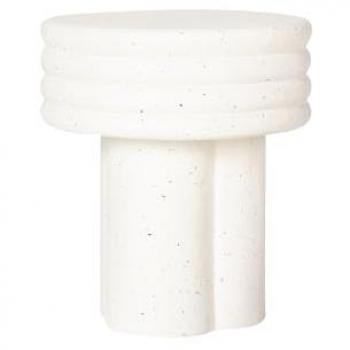 Mesa Auxiliar Adda Home Blanco Sedit 37x37x42 cm Alta Calidad Fibra de Vidrio Terrazo