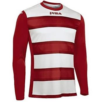 Joma Europa III Camiseta de Juego Manga Larga, Hombres, Rojo/Blanco, M