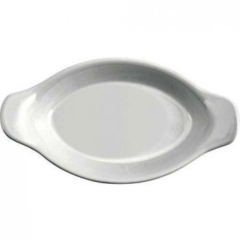 HOME Fuente Ovalada con Mango, 23 x 13 x 4 cm, Blanco