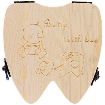 LAMEIDA Caja de Almacenamiento de Dientes de Leche Souvenir para Bebé Caja de Dientes de Madera Diente Organizador de la Caja para Niños Bebé de Infancia