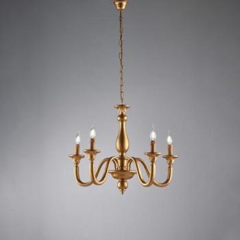 Araña contemporánea Lucca oro 5 luces E14