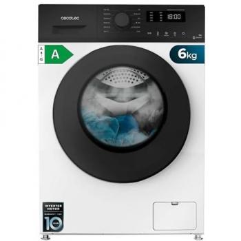 Lavadora Cecotec Bolero DressCode 6150 Inverter A, 6 kg, Clase A, 1000 rpm, Motor Inverter Plus, Steam Max, 12 Programas, Drum Clean, DelayStart, KidLock, Display