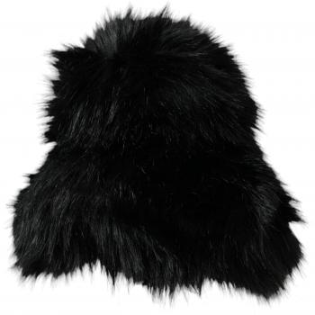 Dolce & Gabbana Black Faux Fur Women's Bucket Hat - Size 57 CM