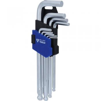 Juego de llaves hexagonales acodadas Brilliant Tools BT045009, 9 piezas, perfil imbus, corto