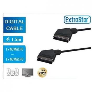 Cable Euroconector Macho-Macho 1,5m 21 Pines Audio-Vídeo Estándar Europeo
