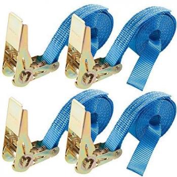 Correas tensoras AREBOS 4 x 4m con carraca, capacidad de 800kg, ancho de 25mm