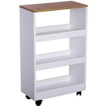KITKAY Carro Cocina Blanco y Madera