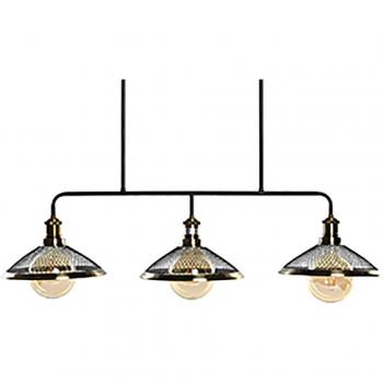 Lámpara de Techo Metal Dorado Triple 100x29x22 cm