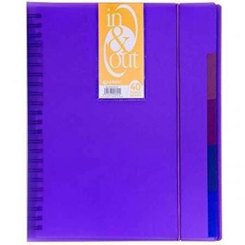 Grafoplás 39424035－Carpeta fundas extraibles, tamaño A4, color violeta, 40 fundas