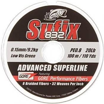 Sufix - 832 Advanced Superline 250, Color Verde, Talla 0.280 mm