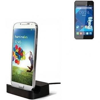 Dock USB Micro adecuado para el Haier Voyage G31, negro | estación de carga incluyendo el cable USB 2.0 cable de datos / cargador, la horquilla del muelle de escritorio cargador universal adecuado para el teléfono móvil para smartphones con conector mi