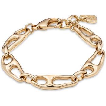 Pulsera UNO de 50 colección Glam bañada en oro de 18k con eslabones mosquetón
